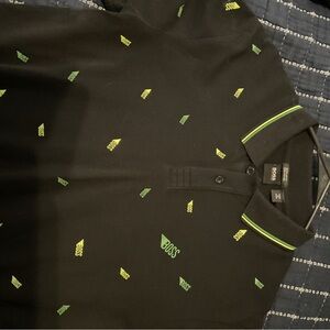 Boss Black Polo Shirt with Lime Details